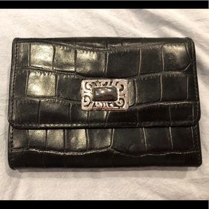 Brighton Black. Crossbody Crocodile Wallet